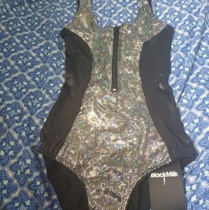 Black Milk Shattered Crystal Zipsuit Bodysuit